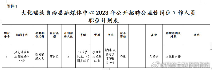 大化瑶族自治县发展和改革局最新招聘概览